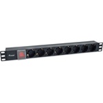 Equip 333286 8db villásdugó CEE 7/3 (EU) rack elosztó 1.8m fekete
