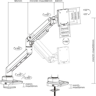 Equip 650181 17"-49" monitor tartó asztalra fehér