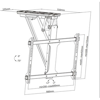 Equip 650329 Motorized Ceiling Mount Bracket 32"-70" monitor TV mennyezeti tartó fekete