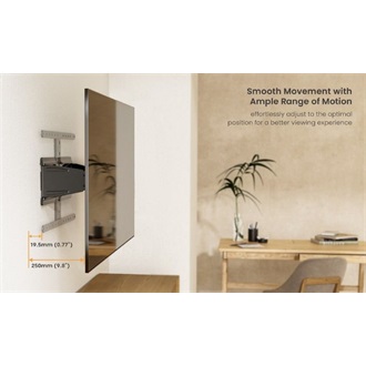 Equip 650344 Ultra-Slim Full Motion Wall Mount Bracket 43"-90" monitor TV fali tartó fekete