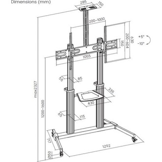 Equip 650631 Eco Ultra-large Display LFD Trolley 60"-100" TV gurulós tartó állvány szürke