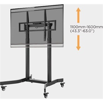 Equip 650632 Mobile Motorized LFD Trolley 55"-100" monitor TV gurulós tartó állvány fekete