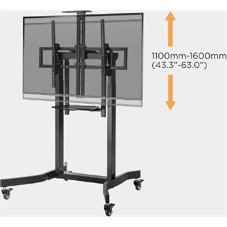 Equip 650633 Mobile Motorized LFD Trolley 55"-100" monitor TV gurulós tartó állvány fekete