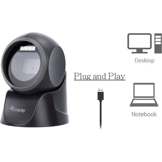 Equip Asztali Vonalkód olvasó - 351027 (2D, omnidirekcionális, vezetékes, fekete)