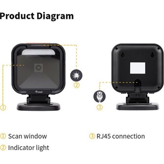 Equip Asztali Vonalkód olvasó - 351028 (2D, omnidirekcionális, vezetékes, fekete)
