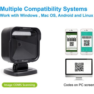 Equip Asztali Vonalkód olvasó - 351028 (2D, omnidirekcionális, vezetékes, fekete)