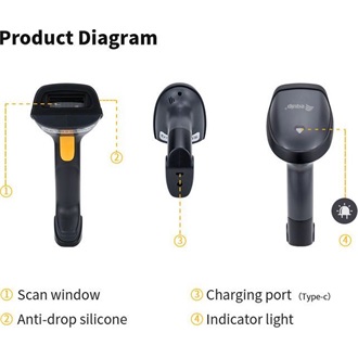 Equip Asztali Vonalkód olvasó - 351029 (2D, állványal, vezeték nélküli: 2,4 Ghz+Bluetooth, fekete)
