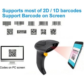 Equip Asztali Vonalkód olvasó - 351029 (2D, állványal, vezeték nélküli: 2,4 Ghz+Bluetooth, fekete)