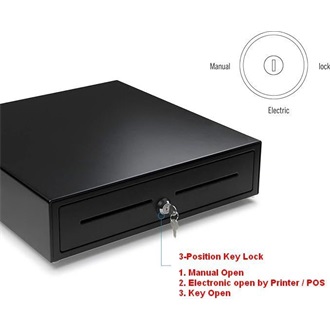 Equip Cash Register Drawer for Point of Sale (POS) System bővítőegység POS pénztárfiók fekete