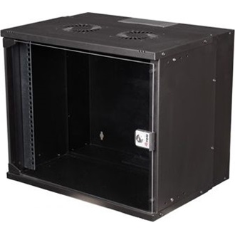 Equip Fali Rackszekrény - EWM-09-5440-B (19", 9U, 540x400mm, lapra szerelt, fekete)