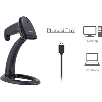 Equip Kézi Vonalkód olvasó - 351020 (1D, állvánnyal, vezetékes, fekete)