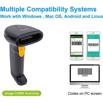 Equip Kézi Vonalkód olvasó - 351020 (1D, állvánnyal, vezetékes, fekete)