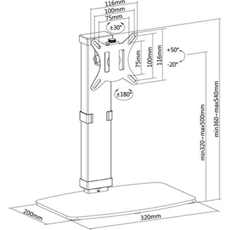 Equip Monitor Asztali állvány - 650126 (17"-32", 1 monitor, dönthető, forgatható, állítható magasság, Max.:2x9kg,fekete)