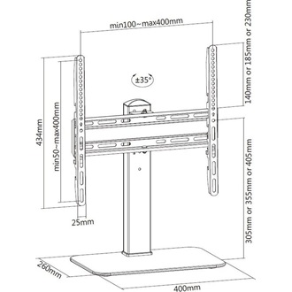 Equip Monitor Asztali állvány - 650611 (32"-55", 1 kijelző, forgatható, állítható magasság, Max.:40kg, fekete)