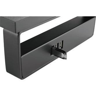 Equip Monitor Asztali állvány - 650881 (3x USB2.0, csúszásmentes, telefontartó, Max.: 15kg, acél, fekete)