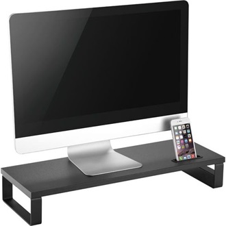 Equip Monitor Asztali állvány - 650881 (3x USB2.0, csúszásmentes, telefontartó, Max.: 15kg, acél, fekete)