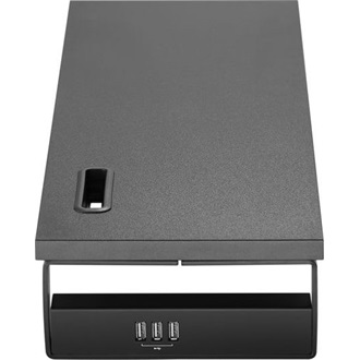 Equip Monitor Asztali állvány - 650881 (3x USB2.0, csúszásmentes, telefontartó, Max.: 15kg, acél, fekete)