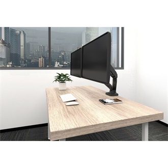 Equip Monitor Asztali konzol - 650121 (13"-27",2 monitor,dönthető, forgatható, állítható magasság, Max.: 6,5kg, fekete)
