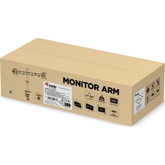 Equip Monitor Asztali konzol - 650157 (13"-27", 2 monitor, dönthető, forgatható, állítható magasság, Max.:2x9kg, fekete)