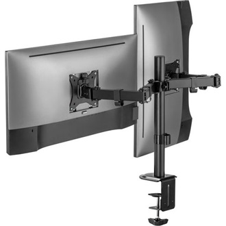 Equip Monitor Asztali konzol - 650157 (13"-27", 2 monitor, dönthető, forgatható, állítható magasság, Max.:2x9kg, fekete)
