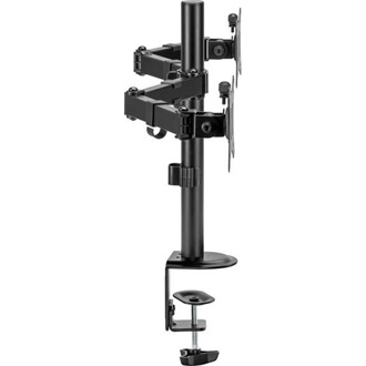 Equip Monitor Asztali konzol - 650157 (13"-27", 2 monitor, dönthető, forgatható, állítható magasság, Max.:2x9kg, fekete)