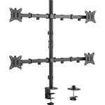 Equip Monitor Asztali konzol - 650159 (13"-27", 4 monitor, dönthető, forgatható, állítható magasság, Max.:4x9kg, fekete)