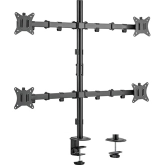 Equip Monitor Asztali konzol - 650159 (13"-27", 4 monitor, dönthető, forgatható, állítható magasság, Max.:4x9kg, fekete)