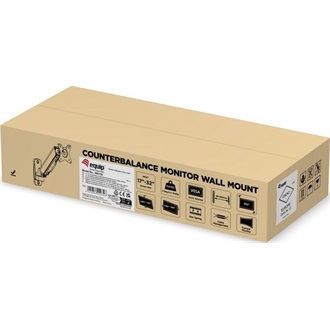 Equip Monitor Fali konzol - 650136 (17"-32",1 monitor, dönthető, forgatható, állítható magasság, Max.: 9kg, fekete)