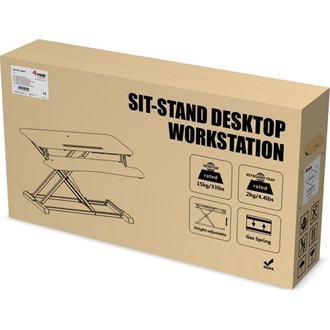 Equip Monitor/Periféria Asztali állvány - 650840 (Ergonomikus, állítható magasság: 10-50 cm, Max.: 15kg, acél, fekete)