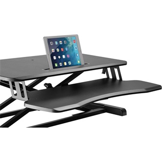 Equip Monitor/Periféria Asztali állvány - 650840 (Ergonomikus, állítható magasság: 10-50 cm, Max.: 15kg, acél, fekete)