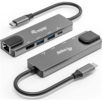 Equip Notebook Dokkoló - 133489 (Bemenet: USB-C, Kimenet: USB-C PD:100W/HDMI/2x USB3.2 Gen1)