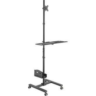 Equip Single Monitor Mobile Workstation 17"-32" monitor számítógép gurulós tartó állvány fekete