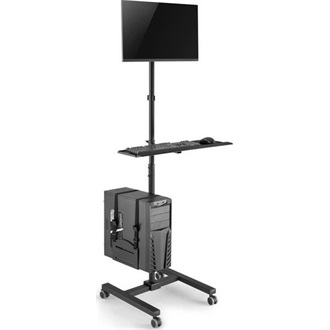 Equip Single Monitor Mobile Workstation 17"-32" monitor számítógép gurulós tartó állvány fekete