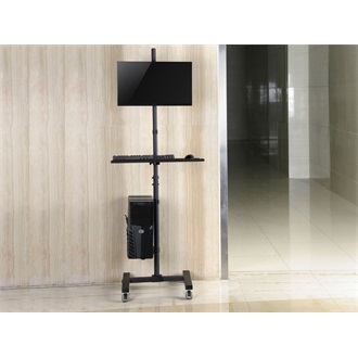 Equip Single Monitor Mobile Workstation 17"-32" monitor számítógép gurulós tartó állvány fekete