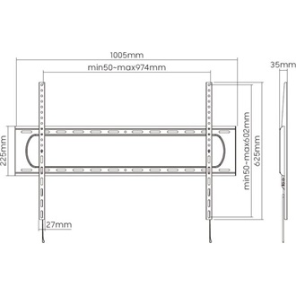 Equip TV Fali konzol - 650338 (60"-120", Max.: 120kg, fekete)
