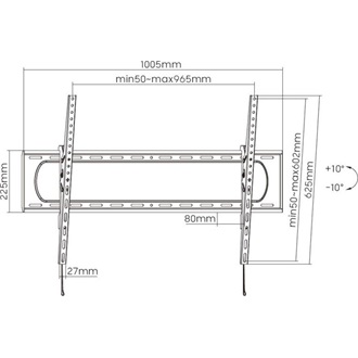 Equip TV Fali konzol - 650339 (60"-120", Max.: 120kg, dönthető, fekete)