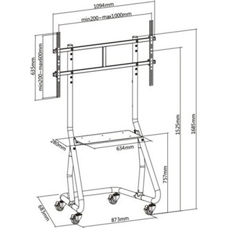 Equip 60"-105" TV gurulós tartó állvány fekete