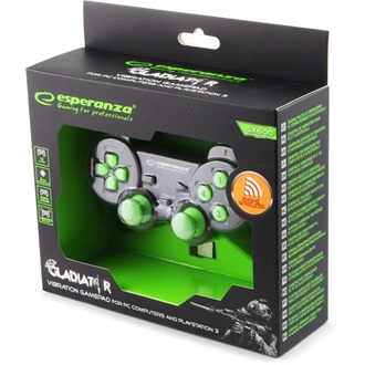 Esperanza Gladiator vezeték nélküli gamepad játékvezérlő fekete-zöld