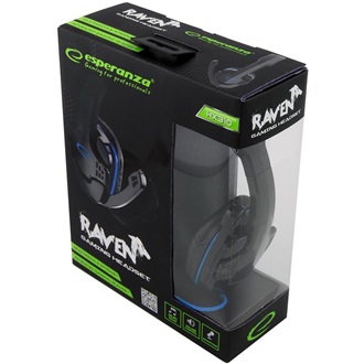 Esperanza Raven gaming headset fekete-kék