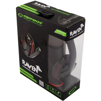 Esperanza Raven gaming headset fekete-piros