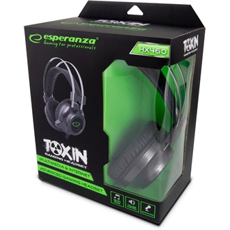 Esperanza Toxin gaming fejhallgató headset fekete
