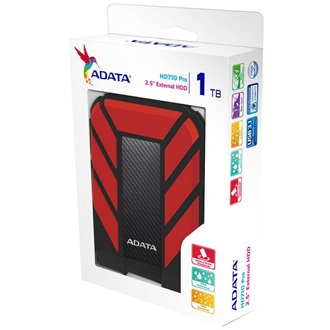 ADATA HD710 Pro 1TB USB3.0 vízálló ütésálló külső HDD piros