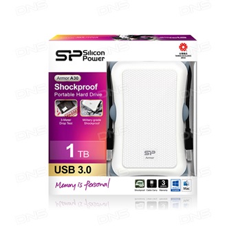 Silicon Power Armor A30 1TB USB-A 3.2 Gen1 2,5" ütésálló külső HDD fehér