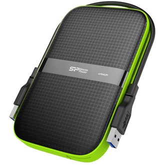 Silicon Power Armor A60 4TB USB3.0 2,5" vízálló külső HDD fekete-zöld