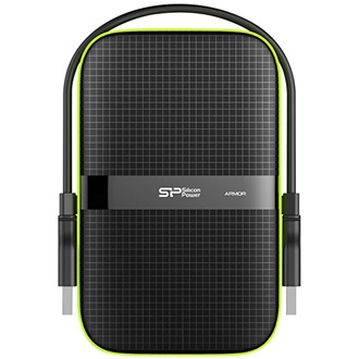 Silicon Power Armor A60 4TB USB3.0 2,5" vízálló külső HDD fekete-zöld