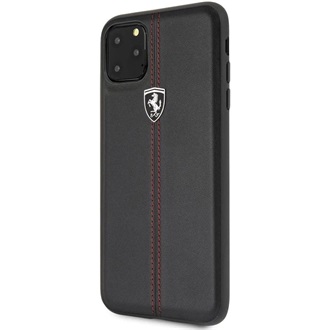 FERRARI GEN iPhone 11 Pro függőlegesen csíkozott fekete kemény bőrtok