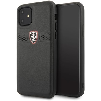 FERRARI Off Track iPhone 11 Pro Max fekete szemcsés bőrtok