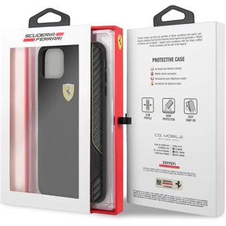FERRARI On Track iPhone 11 Pro Max fekete puha PU gumitok