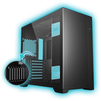 FSP CMT580B táp nélküli ablakos Mid Tower számítógépház fekete