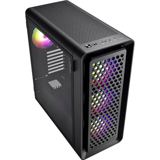FSP CUT593P táp nélküli ablakos Mid Tower számítógépház fekete + cable management